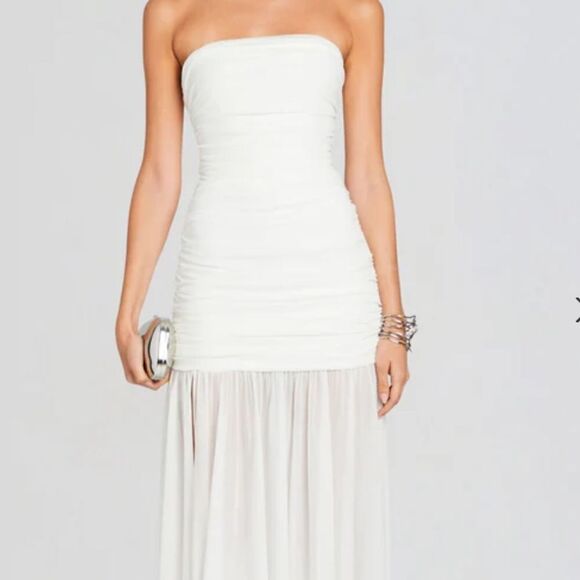 NWT  Retrofete Adele Ruched Strapless Maxi Dress size Large - Picture 3 of 9